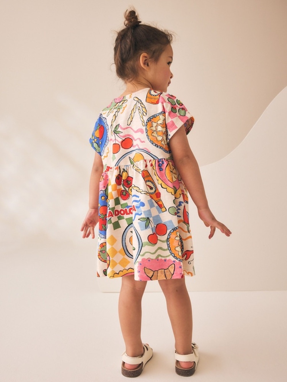 NEW WITH TAGS next 🦞 Bright Amalfi Jersey Dress size 2-3 - Picture 2 of 5